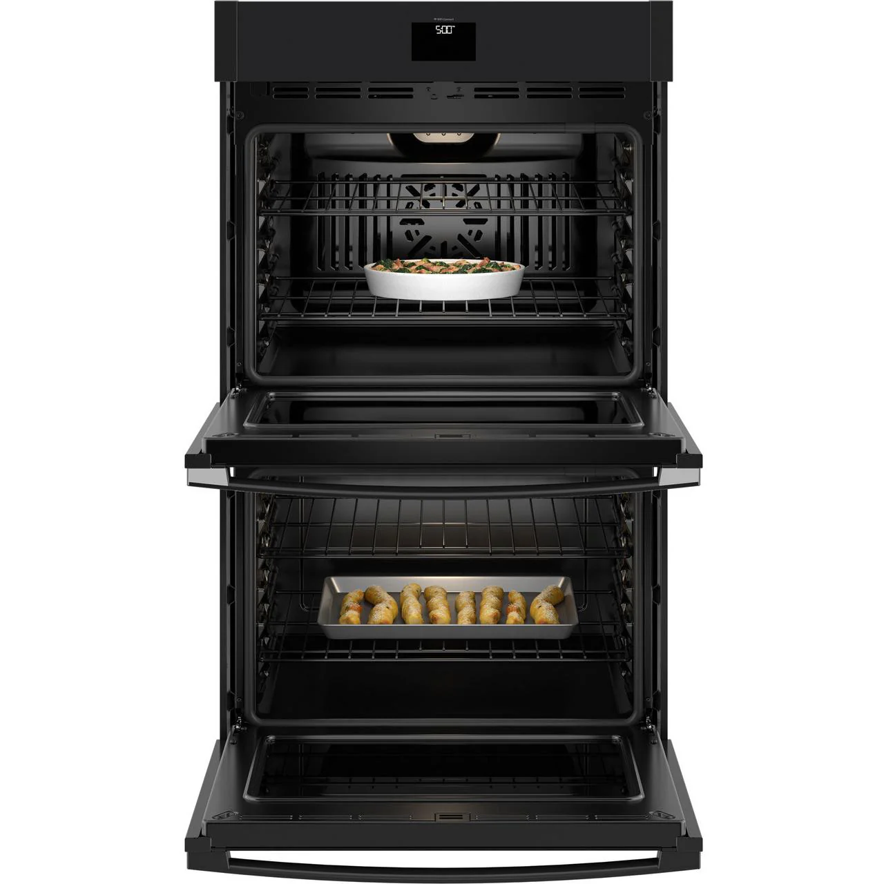 GE 30-inch, 10.0 cu. ft. Built-in Double Wall Oven with True European Convection Technology JTD5000DVBB - Image 2