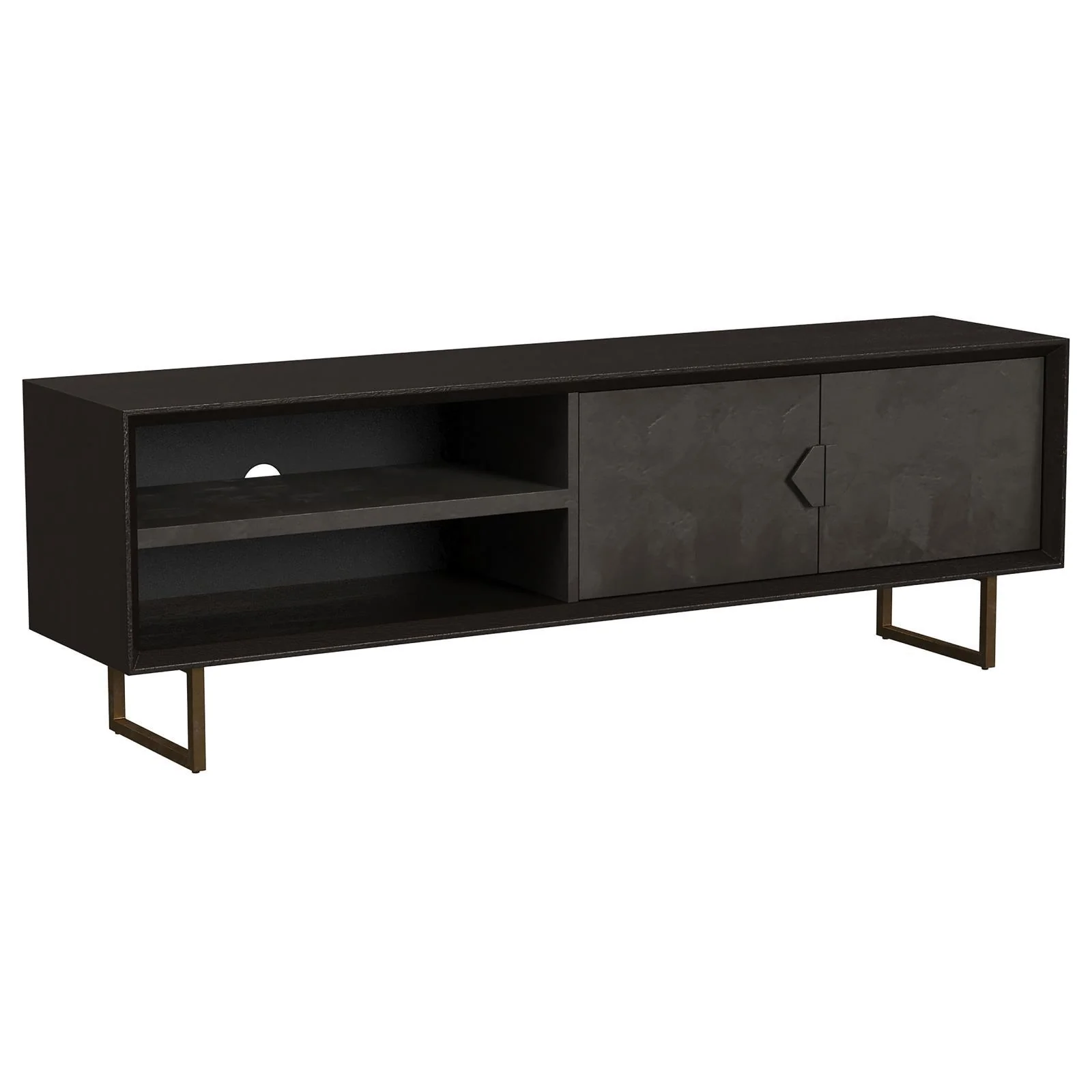 Coaster Furniture Marsden 703003 2-door Mango Wood 70″ TV Stand – Charcoal Black