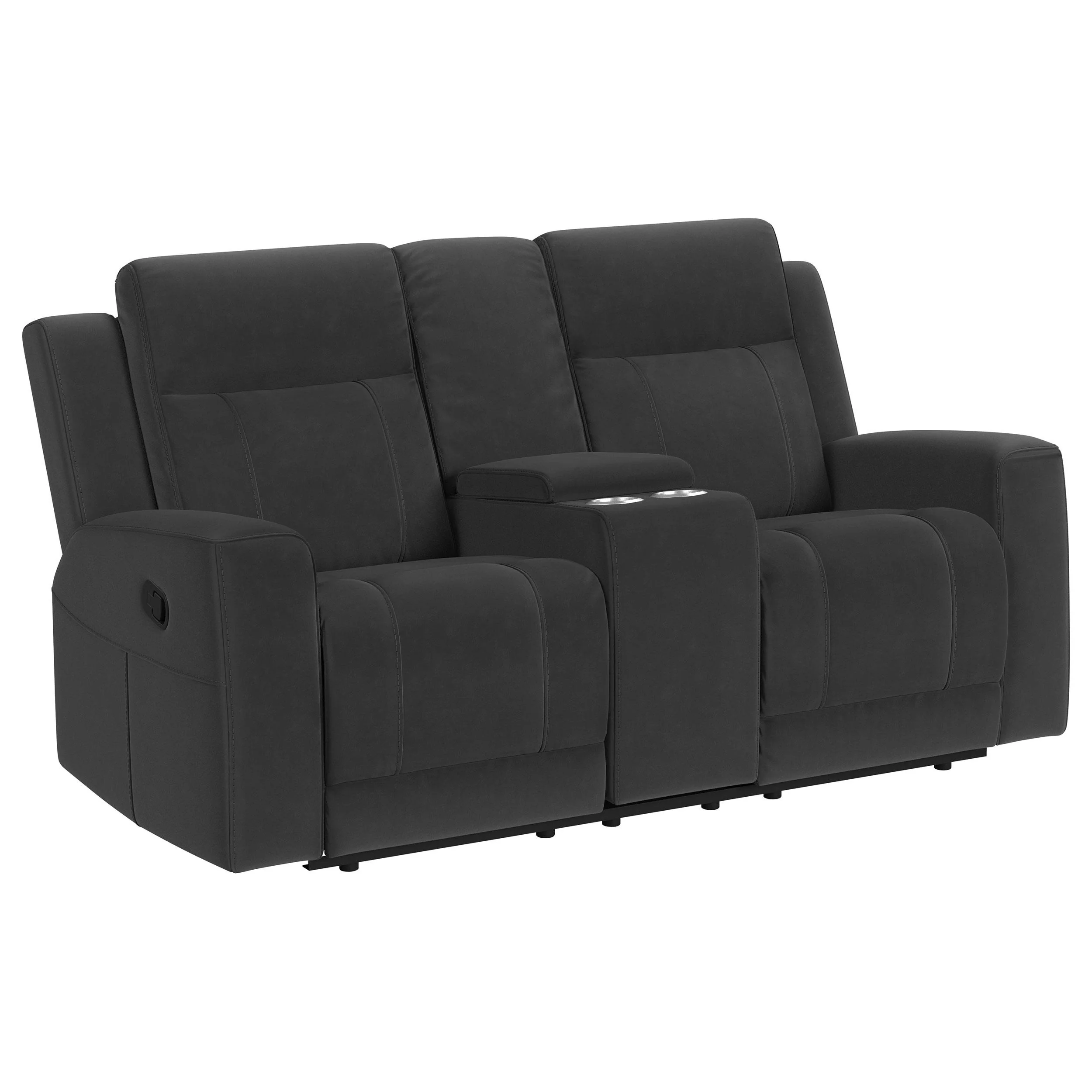 Coaster Furniture Brentwood 610285 Upholstered Reclining Loveseat - Dark Charcoal - Image 1