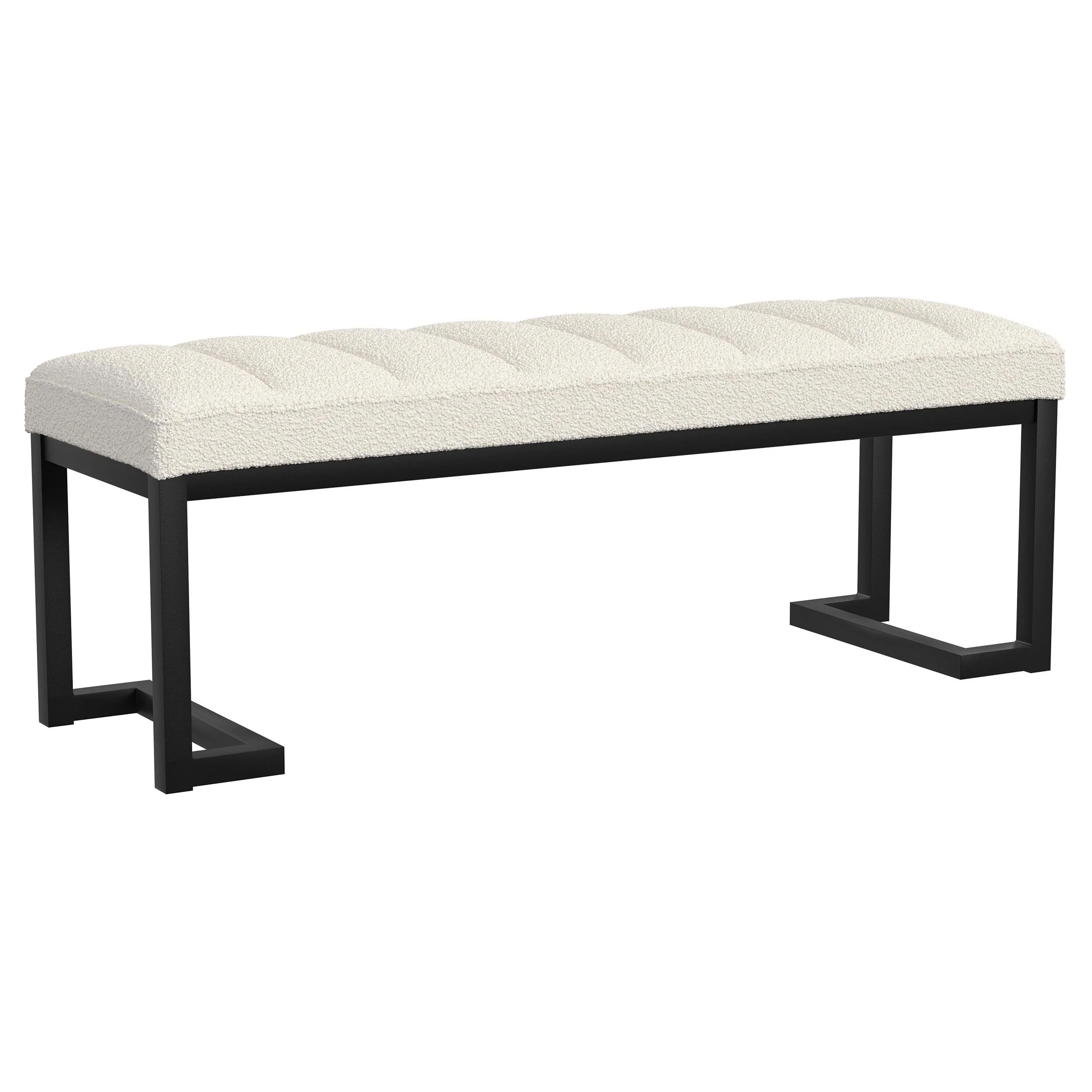 Coaster Furniture Mesa 907514 Boucle Upholstered Tufted Accent Bench – Vanilla