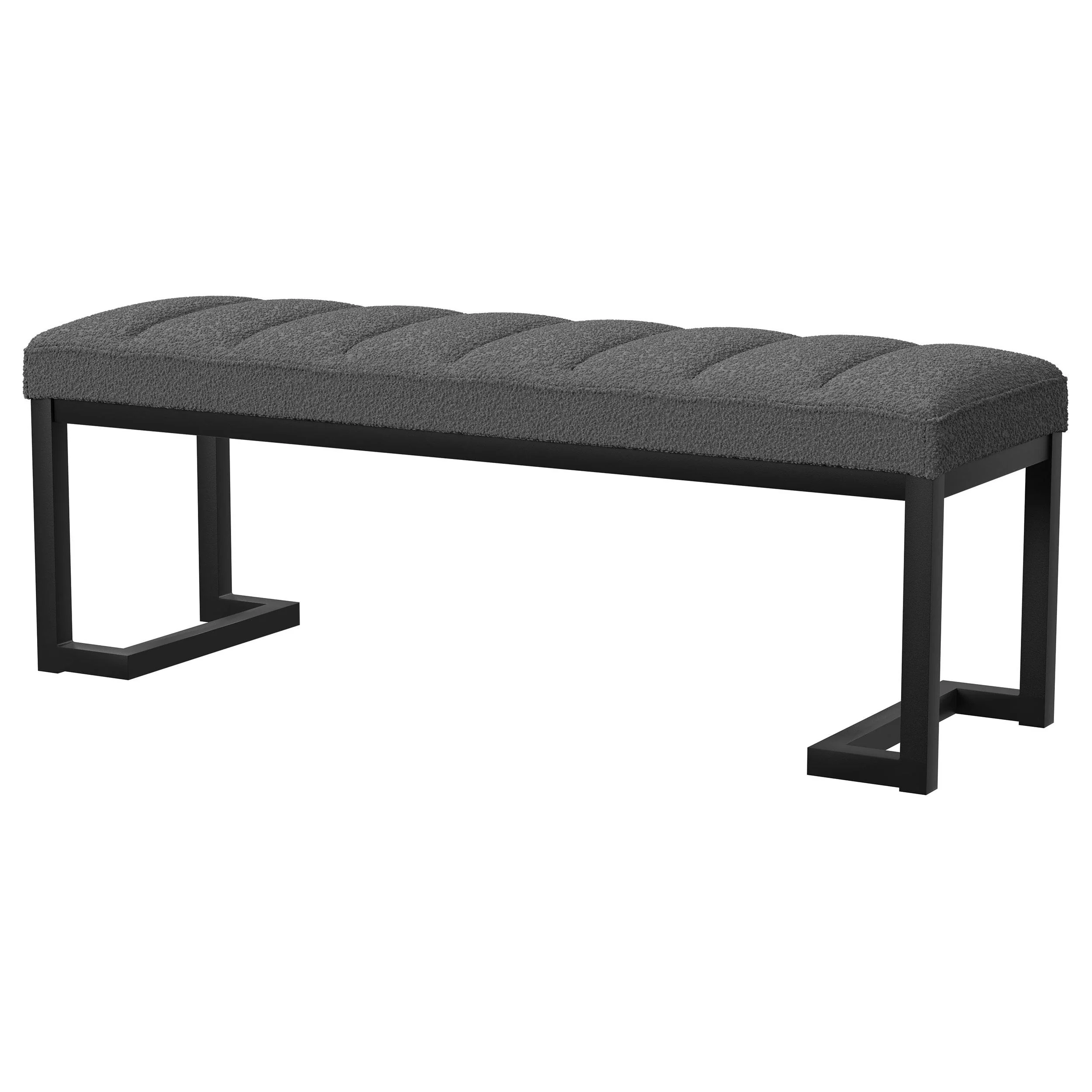 Coaster Furniture Mesa 907516 Boucle Upholstered Tufted Accent Bench - Charcoal - Image 3