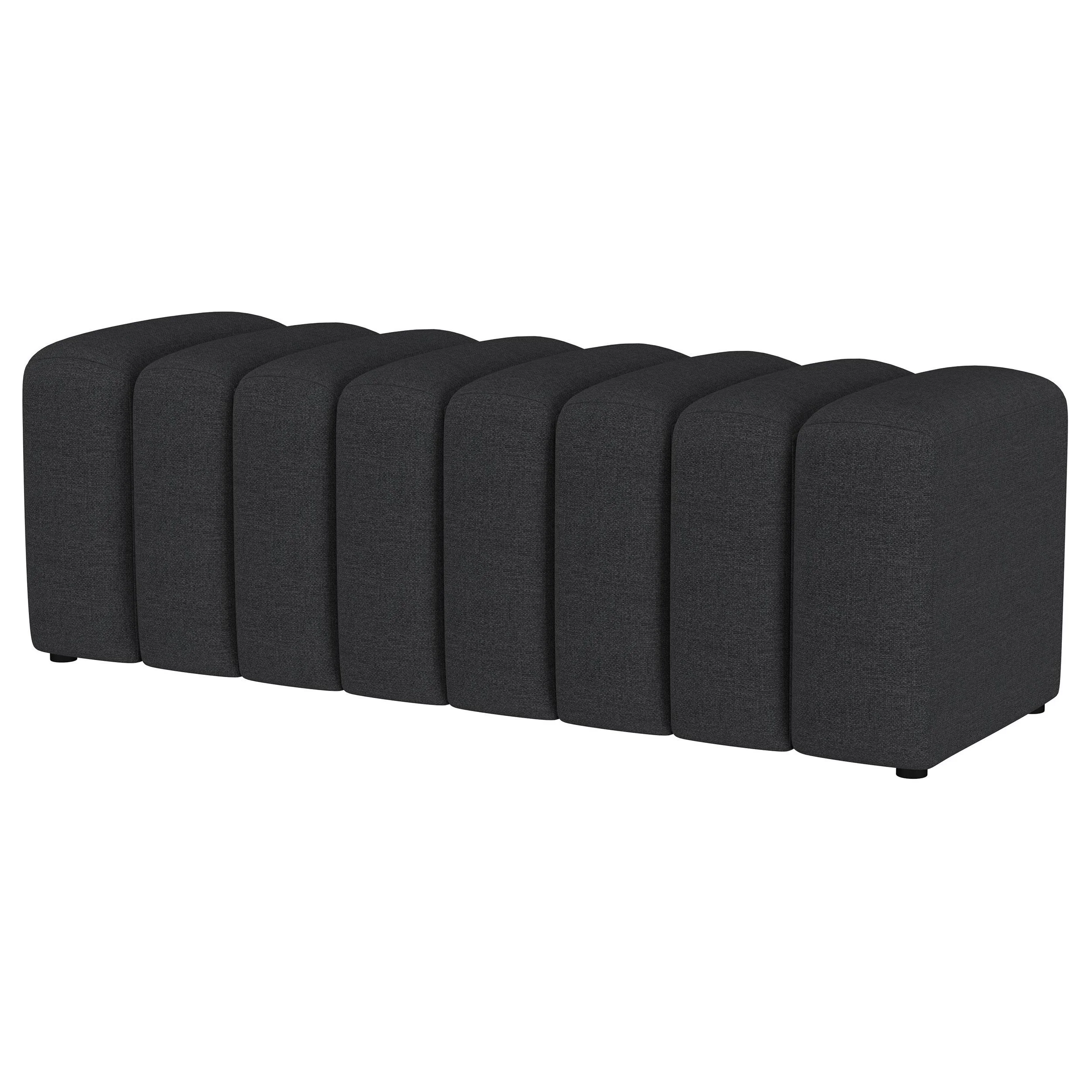 Coaster Furniture Summer 910294 Fabric Upholstered Tufted Accent Bench - Charcoal - Image 3