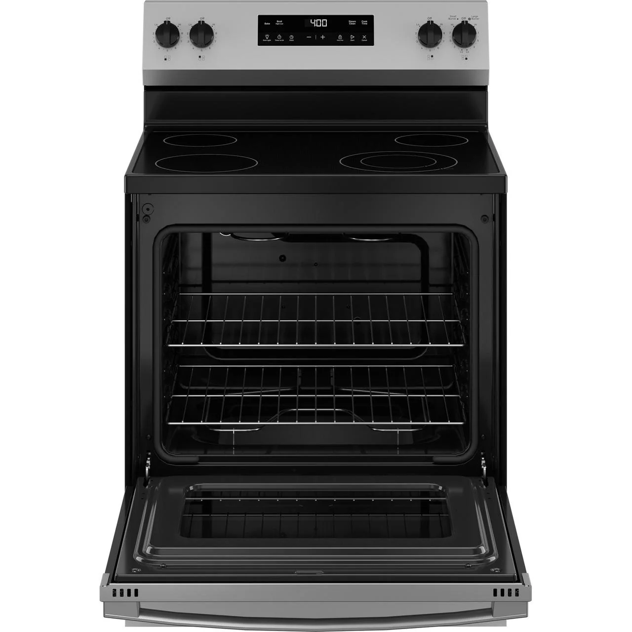 GE 30-inch Freestanding Electric Range with Steam Clean GRF400SVSS - Image 3