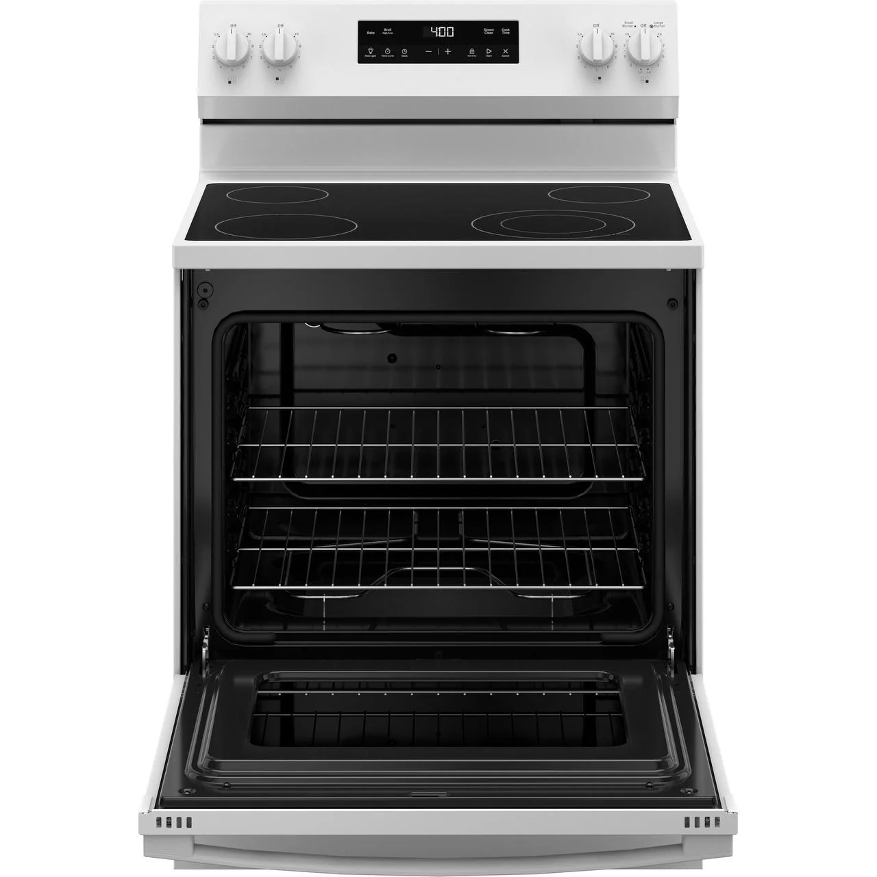 GE 30-inch Freestanding Electric Range with Steam Clean GRF400SVWW - Image 3