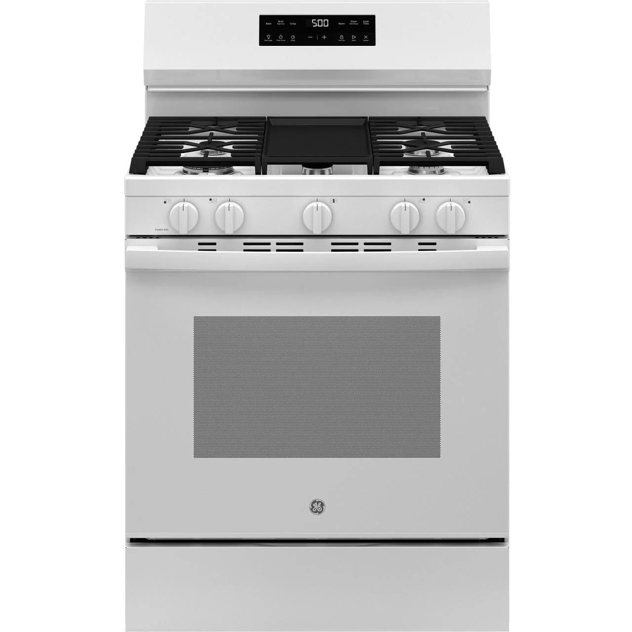 GE 30-inch Freestanding Gas Range with Center Oval Burner GGF500PVWW - Image 1