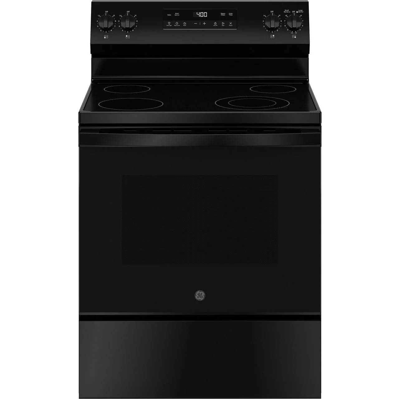 GE 30-inch Freestanding Electric Range with Steam Clean GRF400SVBB - Image 1
