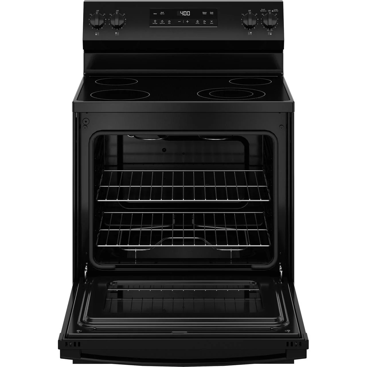 GE 30-inch Freestanding Electric Range with Steam Clean GRF400SVBB - Image 3