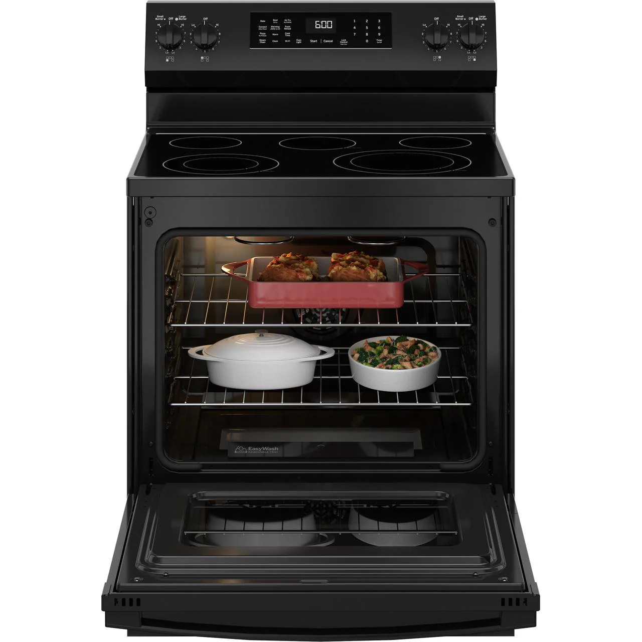 GE 30-inch Freestanding Electric Range with Convection Technology GRF600AVBB - Image 2