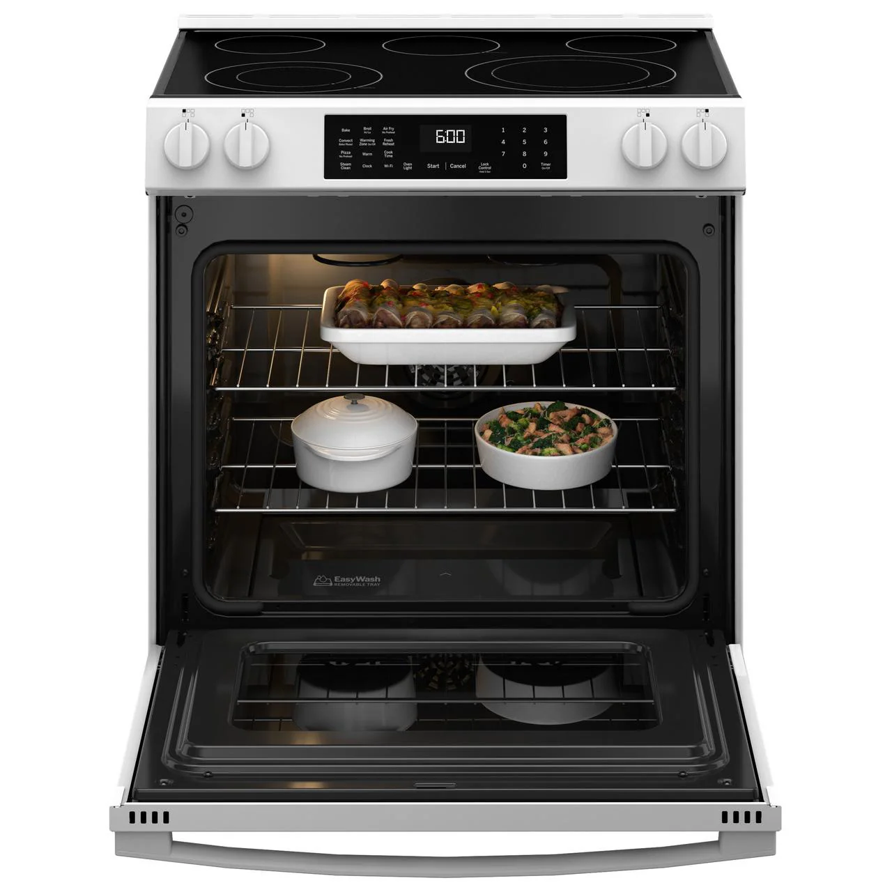 GE 30-inch Slide-in Electric Range with Convection Technology GRS600AVWW - Image 2