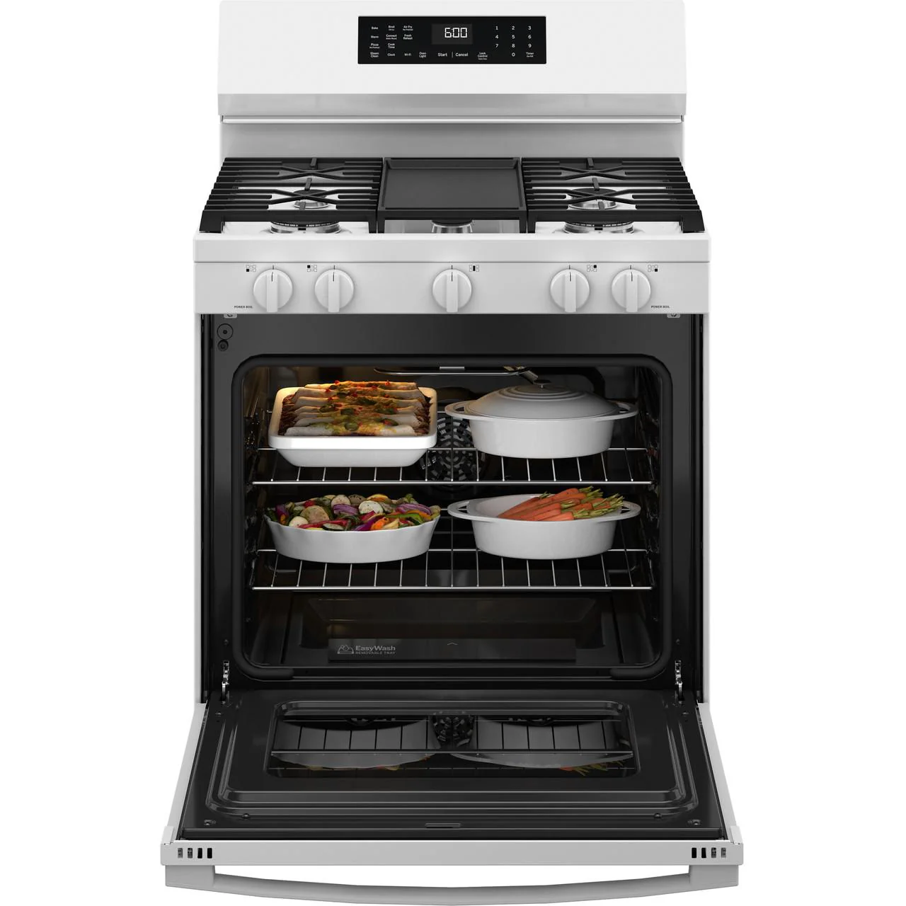 GE 30-inch Freestanding Gas Range with Convection Technology GGF600AVWW - Image 2