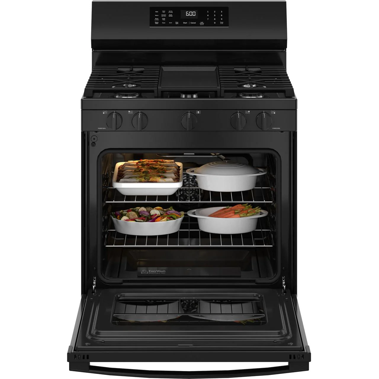 GE 30-inch Freestanding Gas Range with Convection Technology GGF600AVBB - Image 2