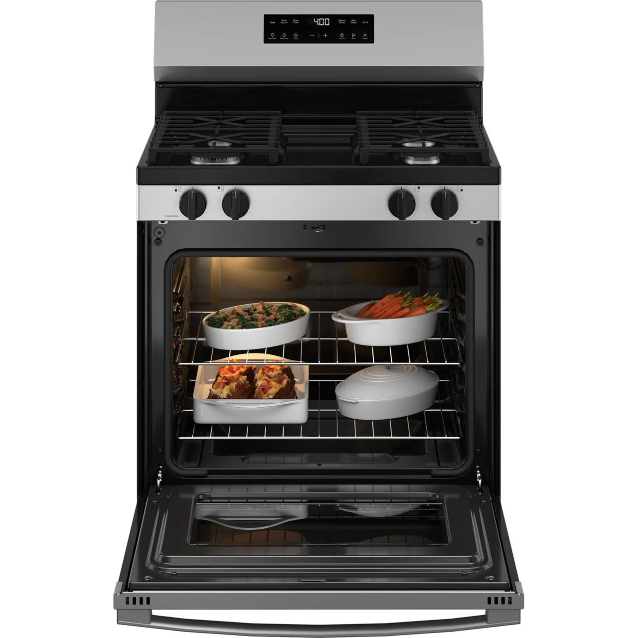GE 30-inch Freestanding Gas Range with SmartHQ™ GGF400PVSS - Image 2