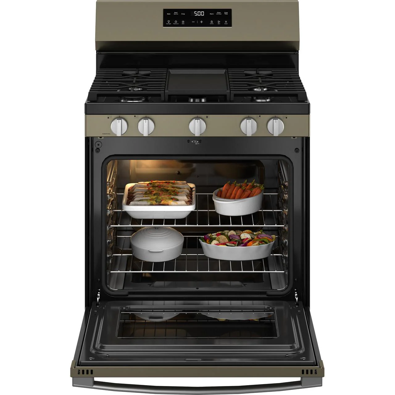 GE 30-inch Freestanding Gas Range with Center Oval Burner GGF500PVES - Image 2