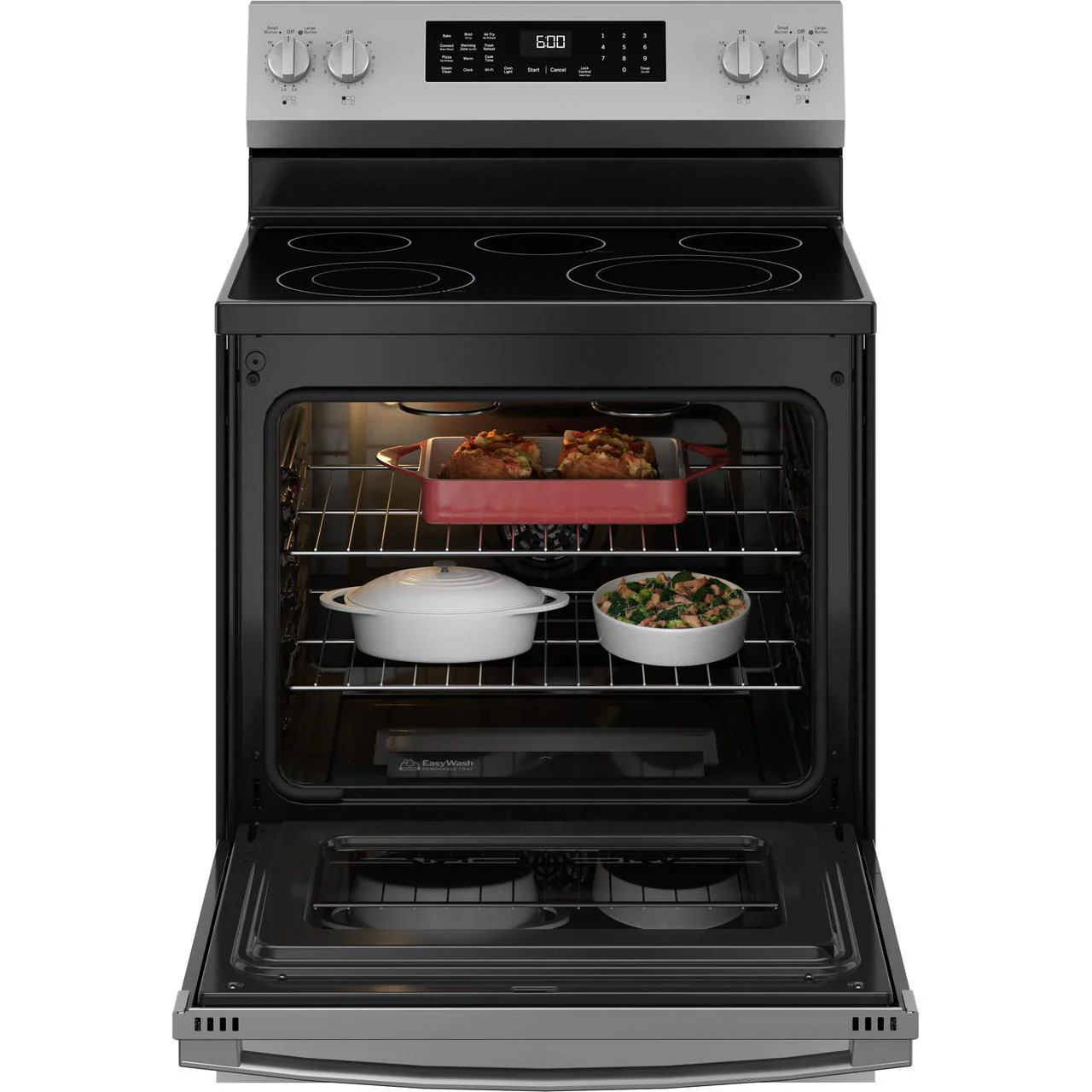 GE 30-inch Freestanding Electric Range with Convection Technology GRF600AVSS - Image 2