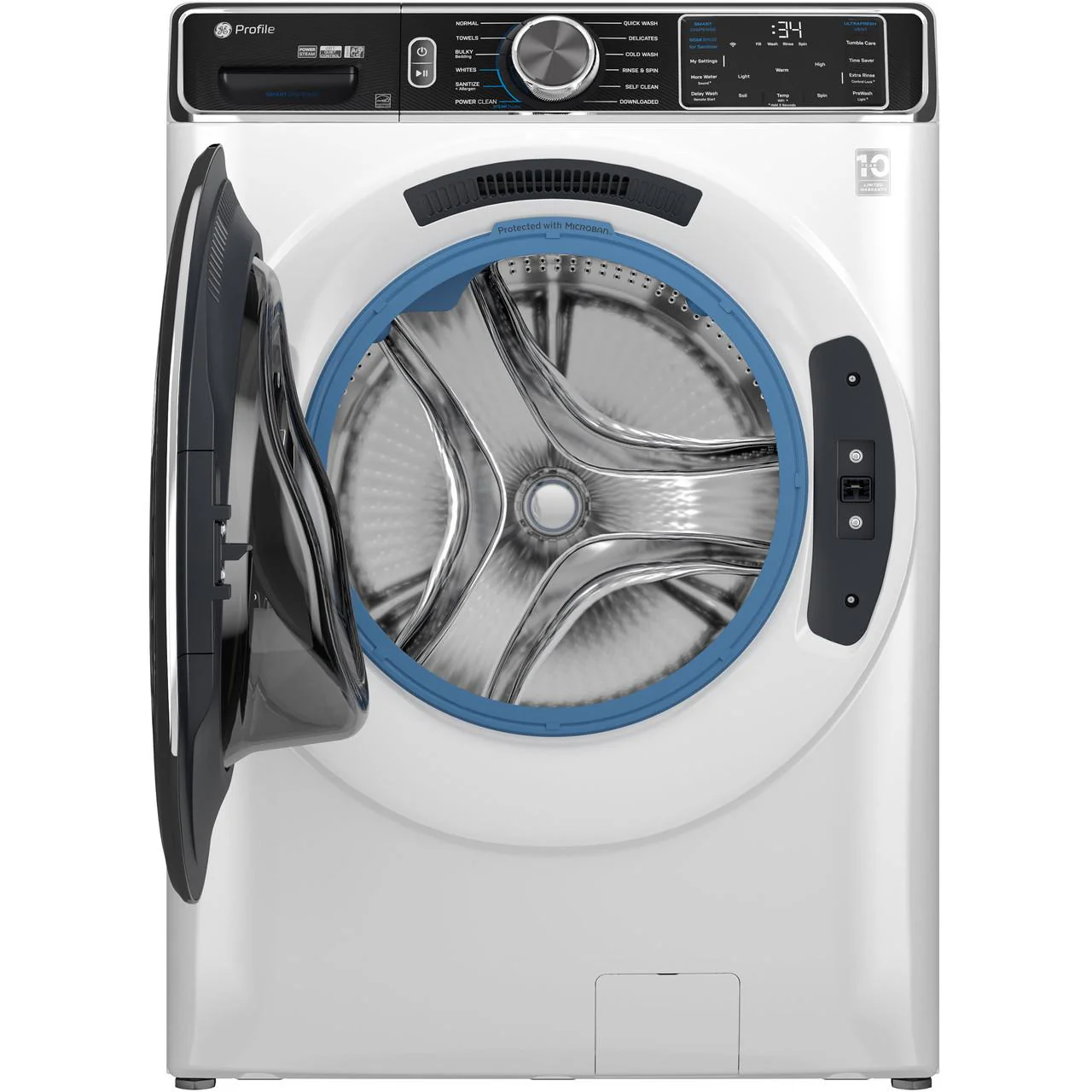 GE Profile 5.3 cu. ft. Front Loading Washer with Microban® Antimicrobial Technology PFW870SSVWW - Image 2