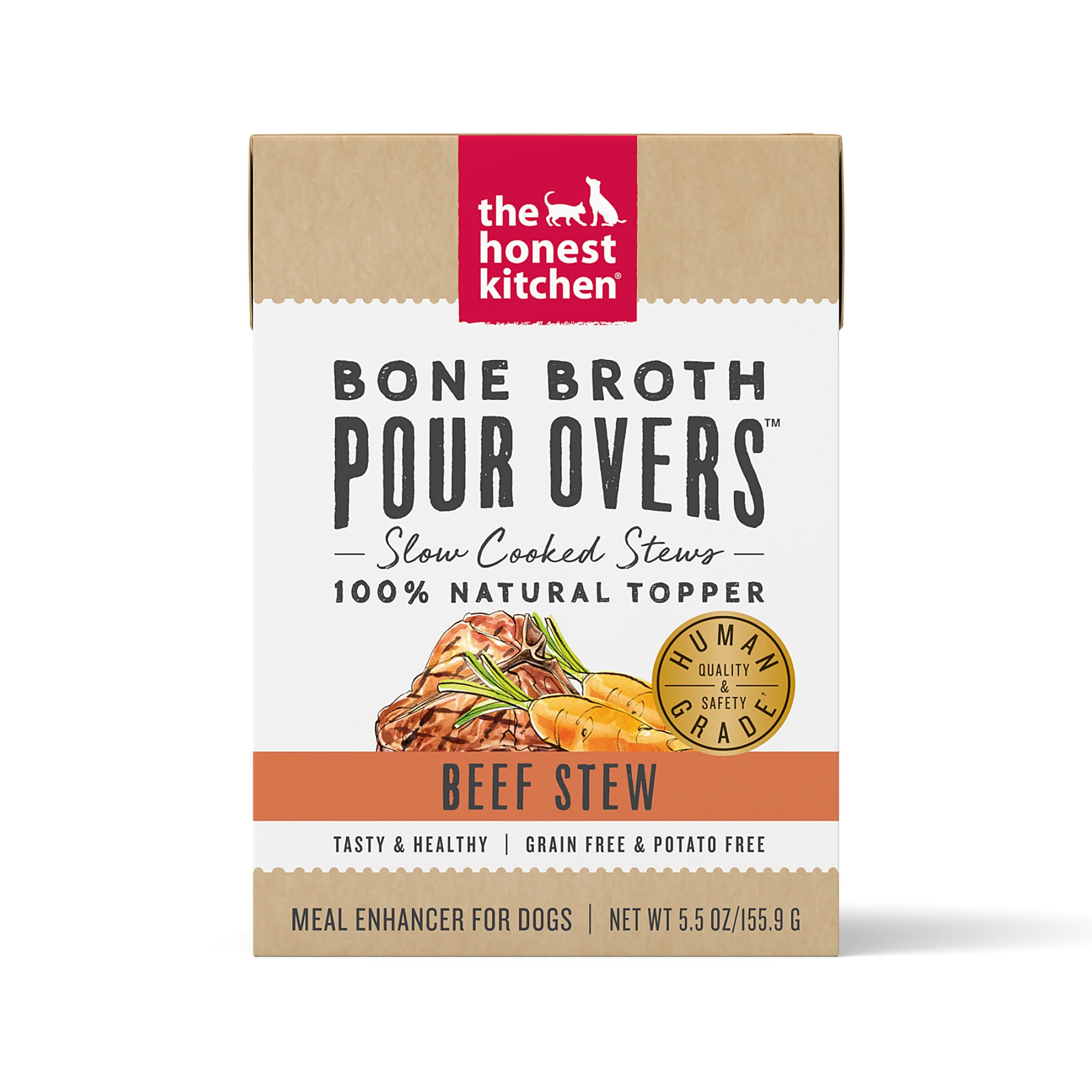 The Honest Kitchen Bone Broth Pour Overs Beef Stew Dog Food Topper 5.5oz - Image 1