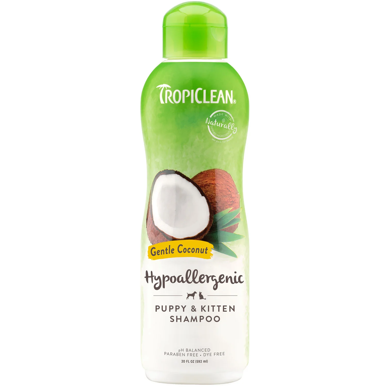 TropiClean Gentle Coconut Hypoallergenic Puppy & Kitten Shampoo, 20oz - Image 1