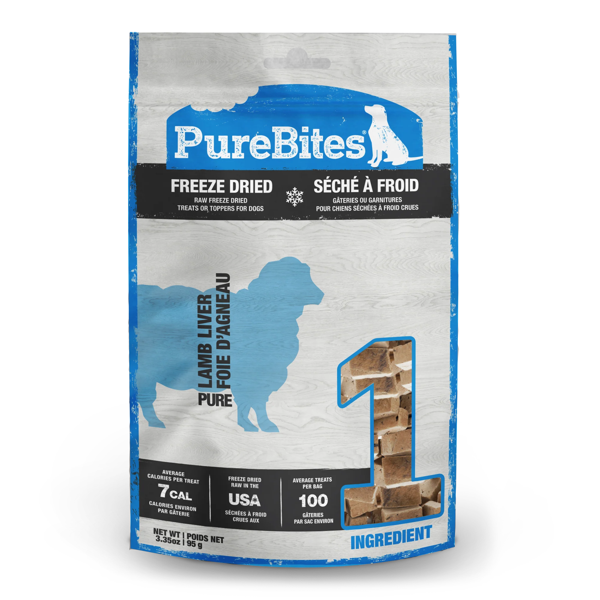 PureBites Freeze Dried Treats for Dogs Lamb 3.35oz - Image 1