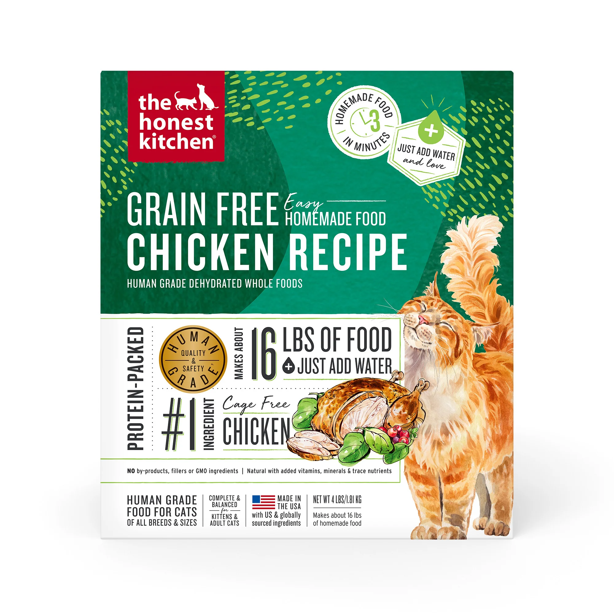 The Honest Kitchen Dehydrated Grain Free Chicken Cat Food 4lb - Image 1