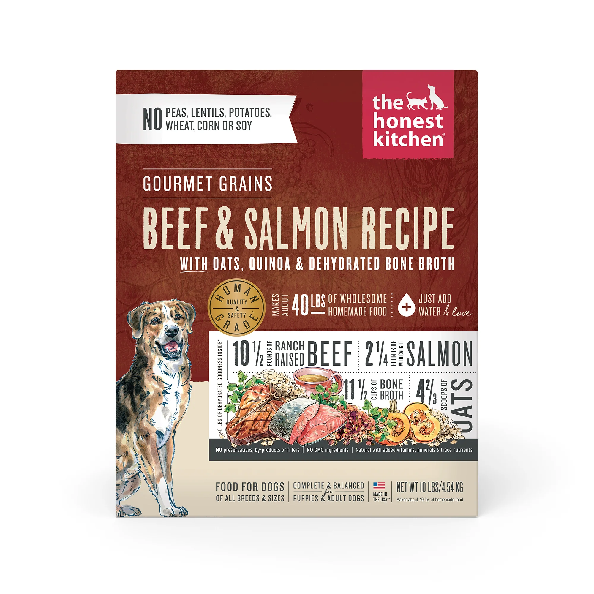 The Honest Kitchen Dehydrated Gourmet Grains Beef & Salmon Dog Food 10lb - Image 1