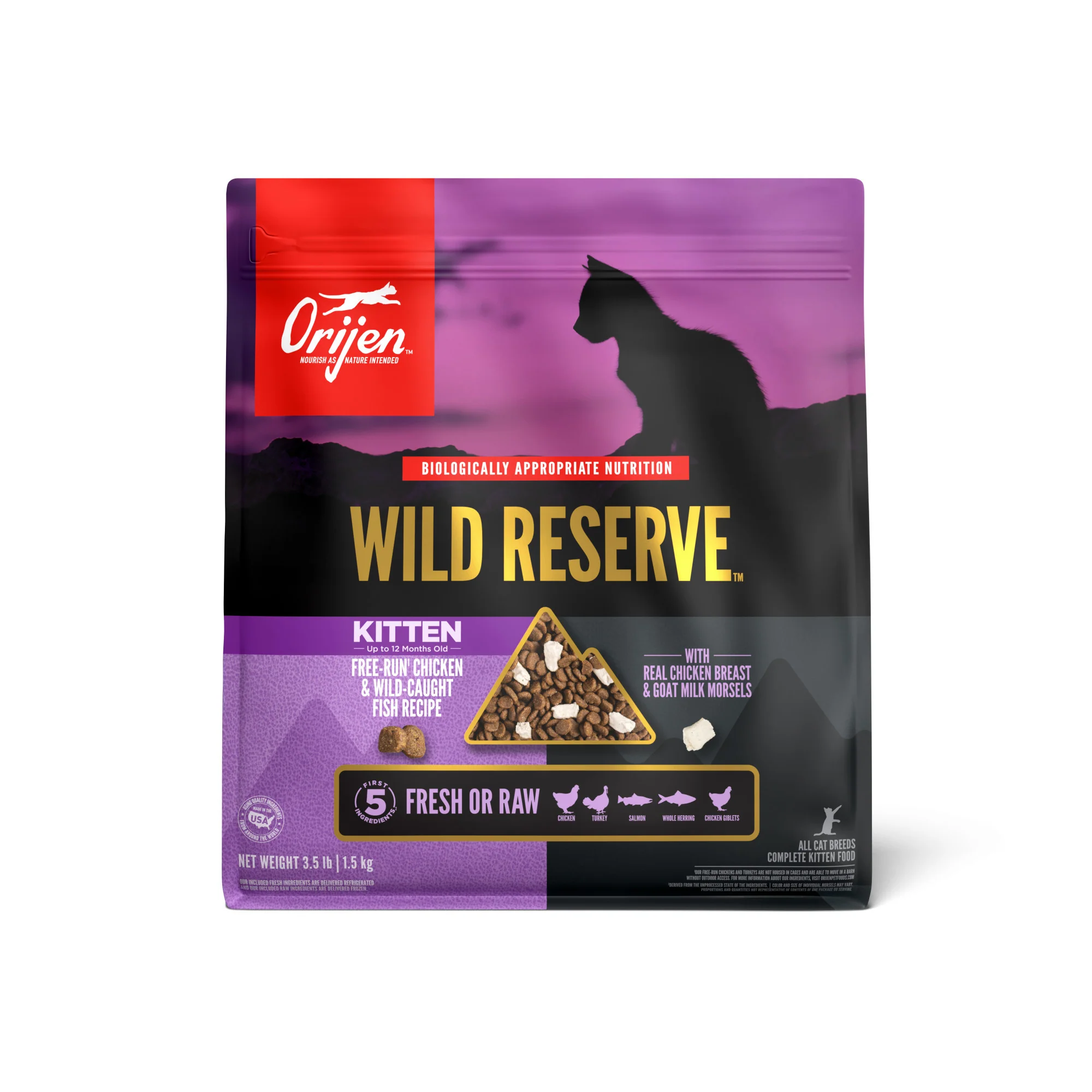 Orijen Grain Free Dry Cat Food Wild Reserve Kitten 3.5lb - Image 1