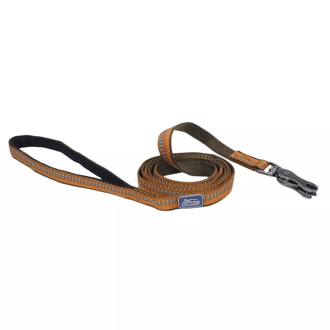 Coastal K9 Explorer 6ft Long 5/8in Reflective Dog Leash with Scissor Snap Campfire Orange - Image 1