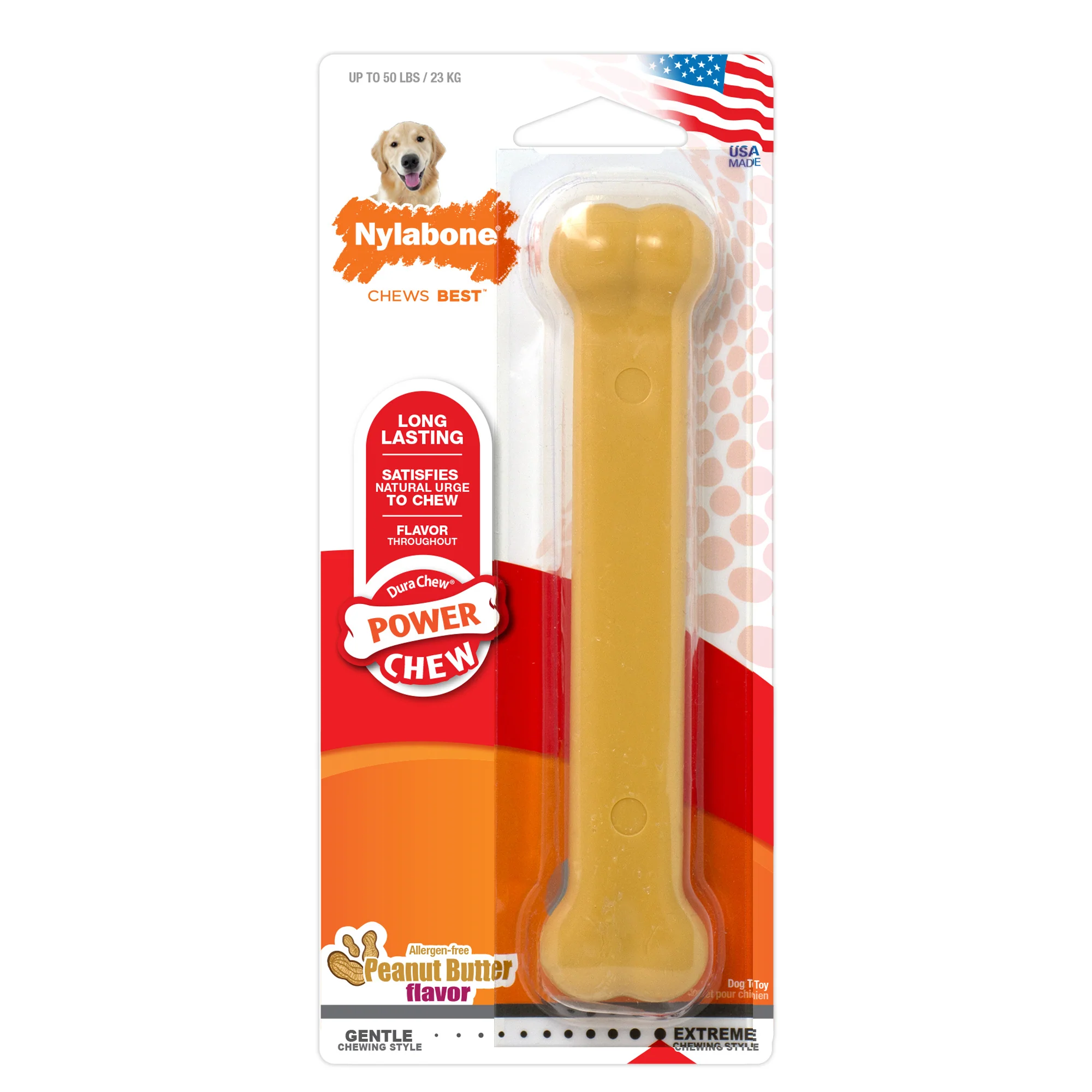 Nylabone Power Chew Dog Toy Peanut Butter Large/Giant - Image 1