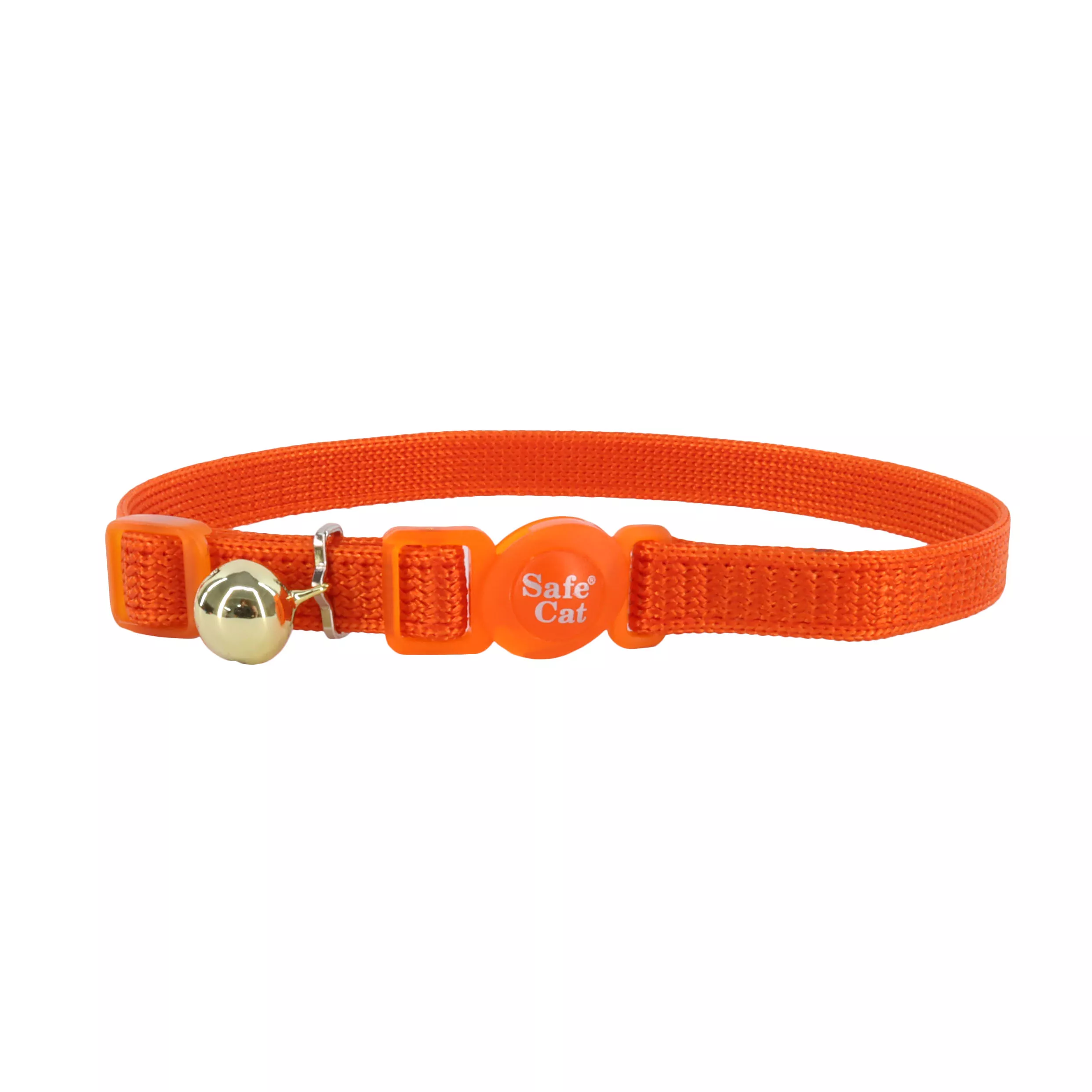 Coastal Safe Cat 3/8in Wide 8-12in Snag-proof Breakaway Collar Orange - Image 1