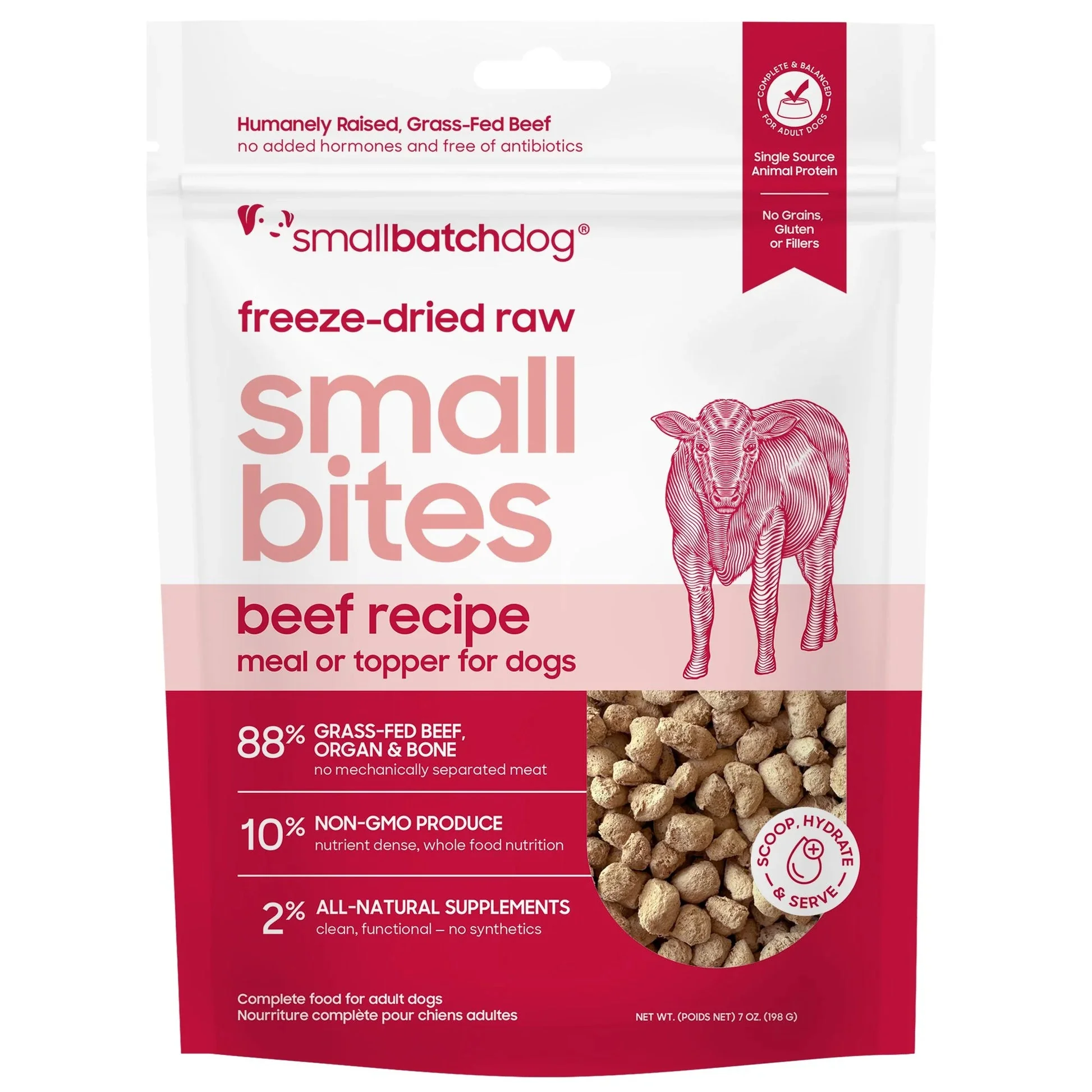 Smallbatch Freeze Dried Small Bites for Dogs 7oz Beef Recipe - Image 1