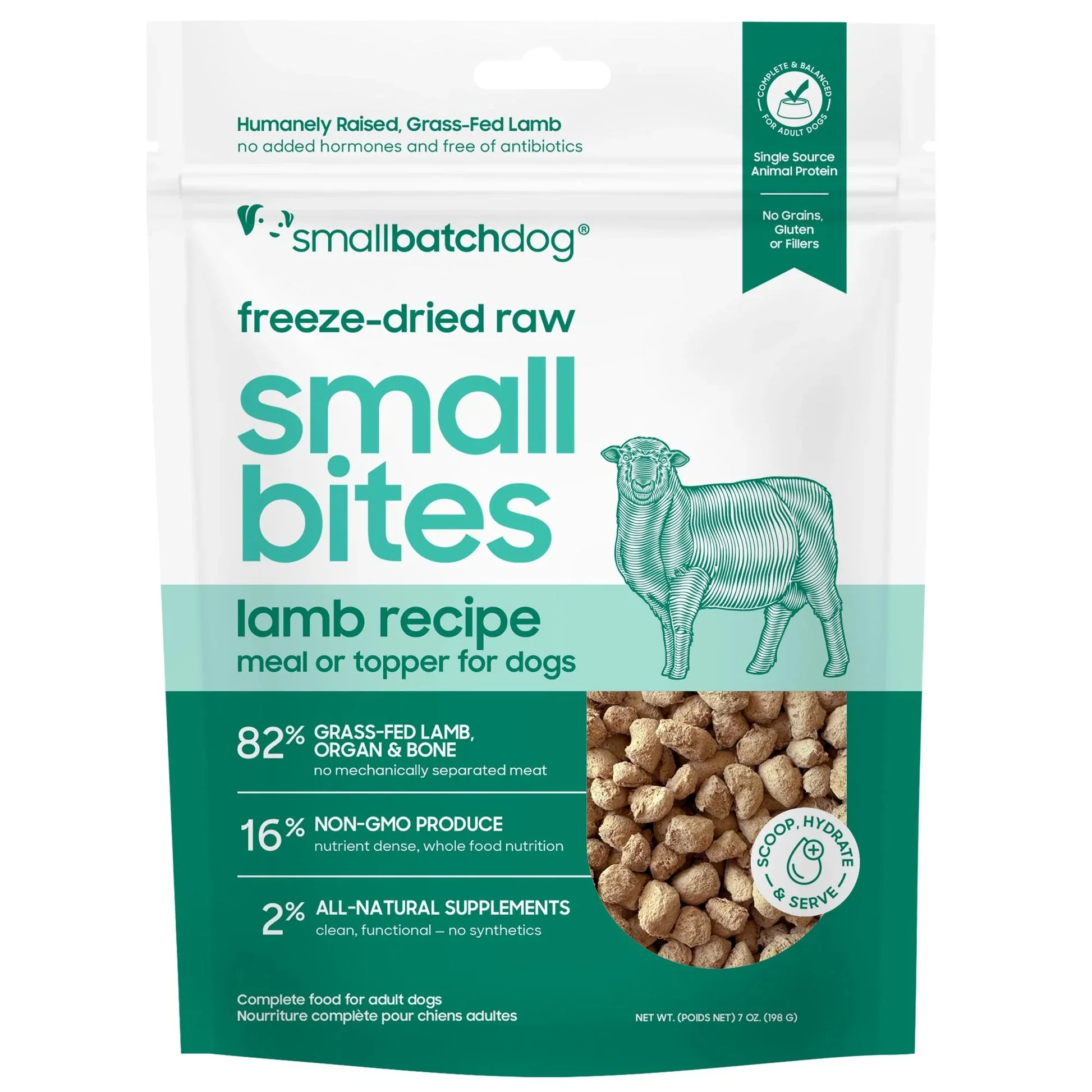 Smallbatch Freeze Dried Small Bites for Dogs 7oz Lamb Recipe - Image 1