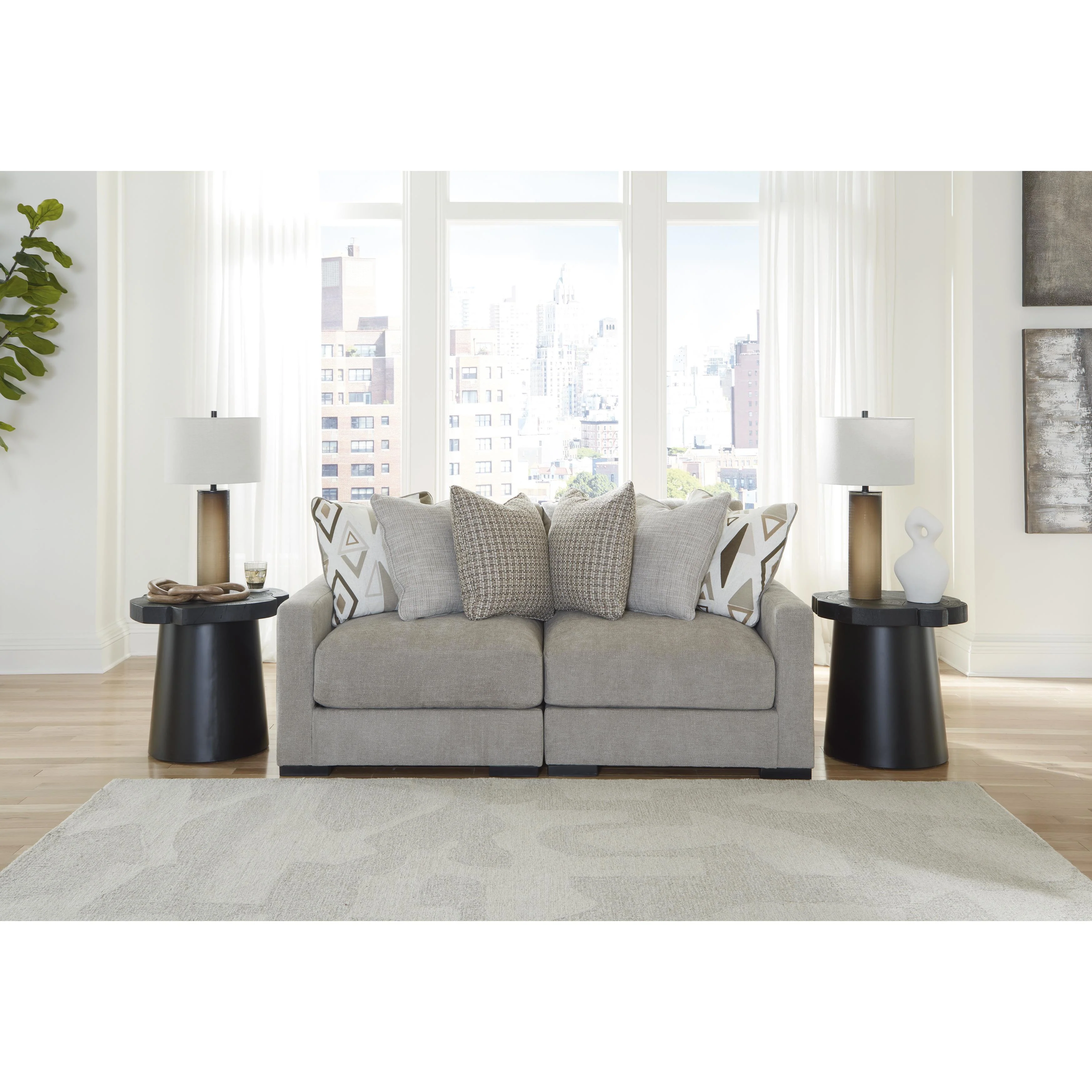 Benchcraft Aslan Court 20305S1 2 pc Loveseat Sectional - Image 2
