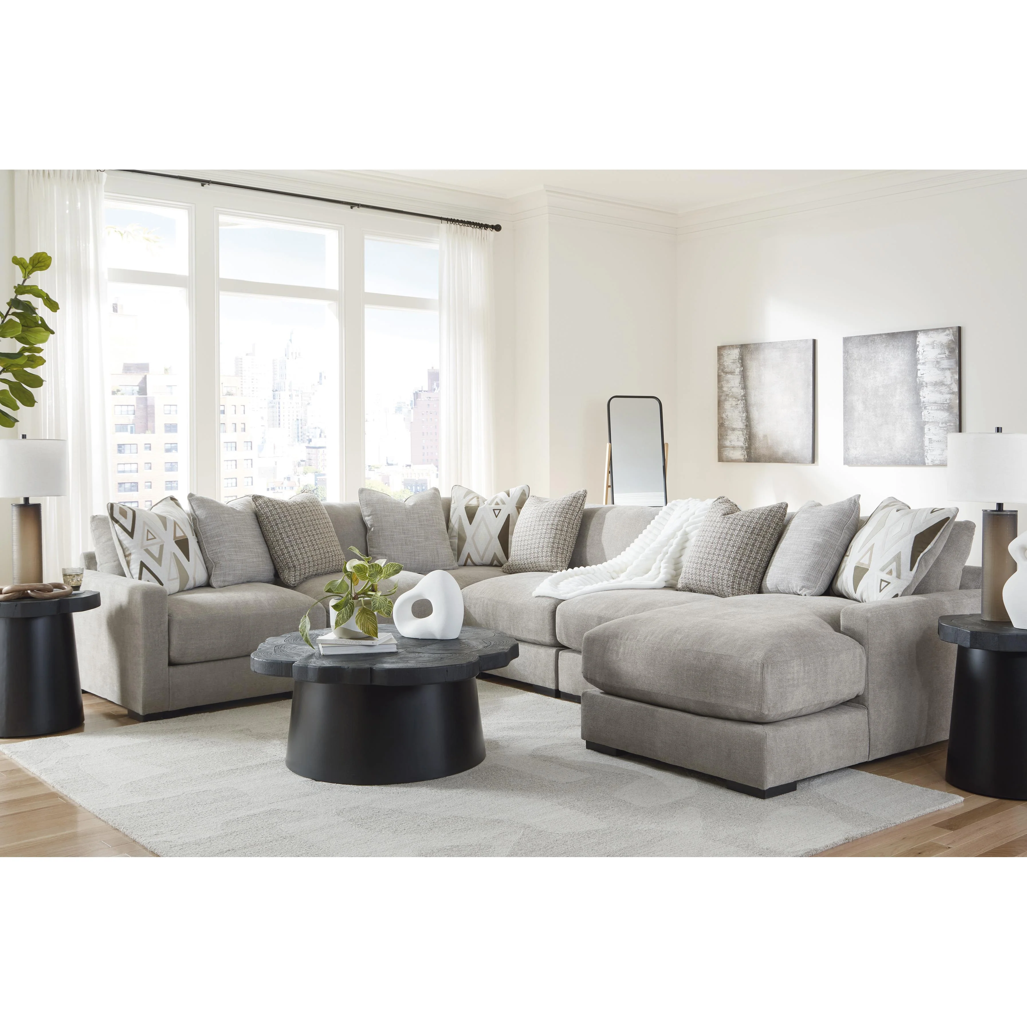 Benchcraft Aslan Court 20305S7 6 pc Sectional with Chaise - Image 3
