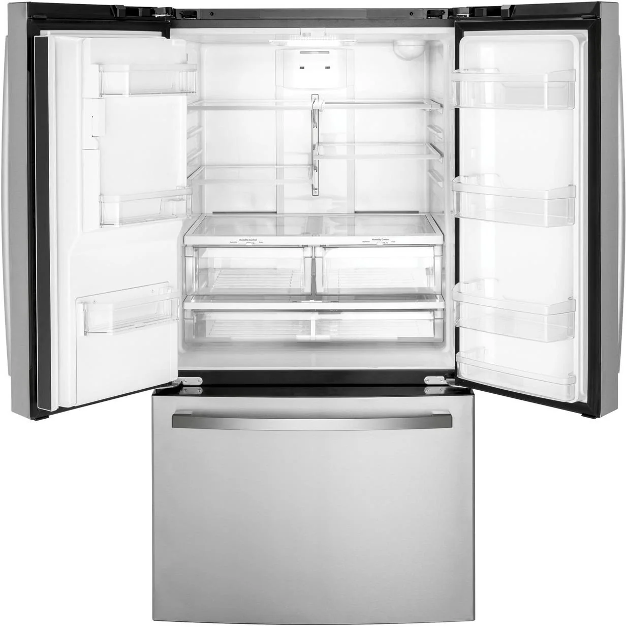 GE 36-inch, 20.6 cu.ft. Counter-Depth French 3-Door Refrigerator with Exterior Ice Maker GYE21JYMFS - Image 2