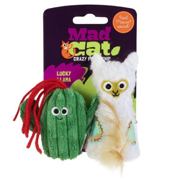 Mad Cat Lucky Llama Catnip Toy 2Pk - Image 1