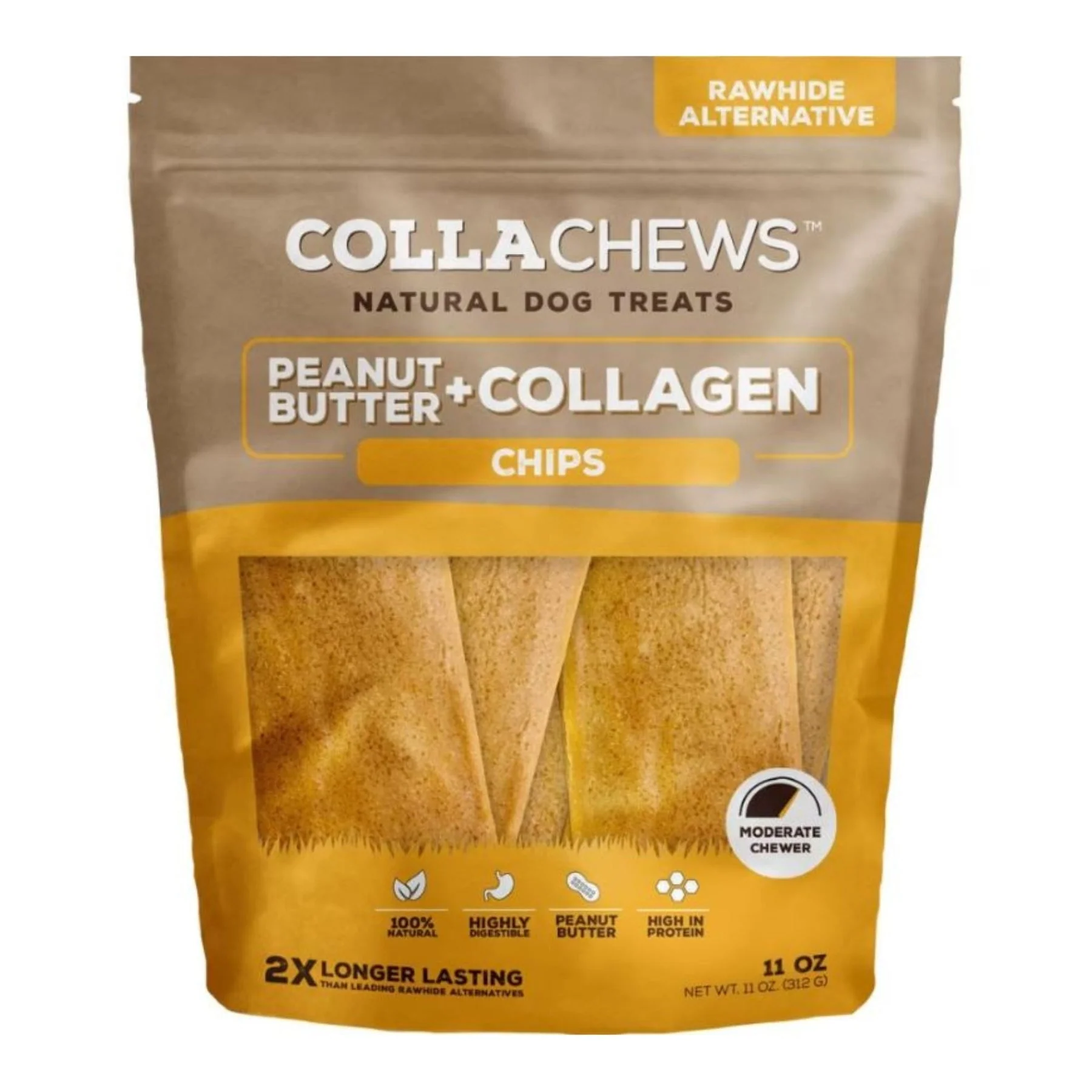 Collachews Dog Treats 11oz 5in Peanut Butter Chips - Image 1
