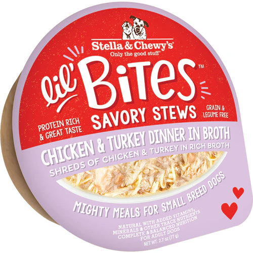 Stella and Chewys Dog Lil Bites Savory Stew Chicken and Turkey 2.7Oz - Image 1