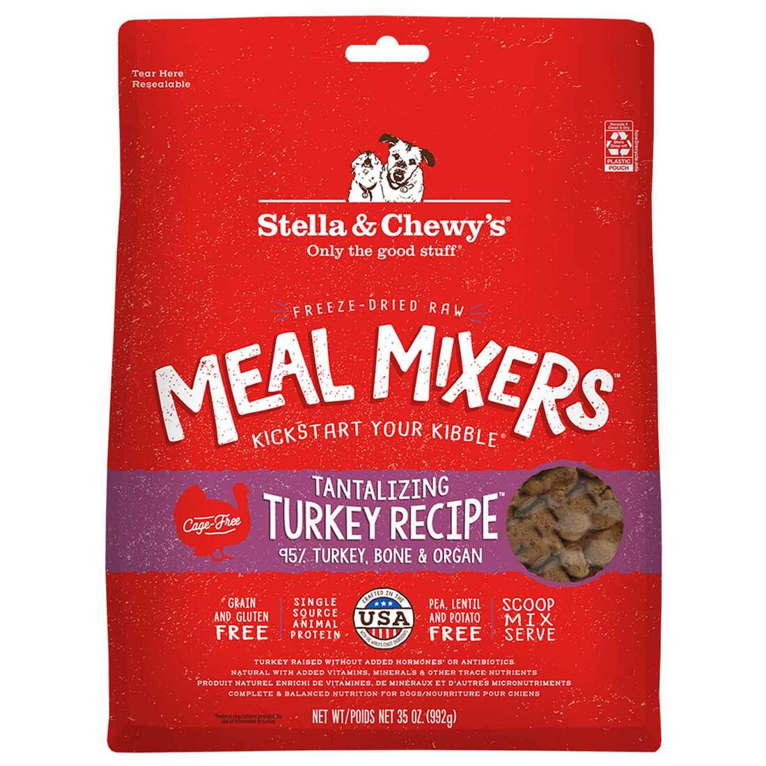 Stella & Chewy’s Freeze Dried Dog Food Meal Mixer, Turkey, 35oz