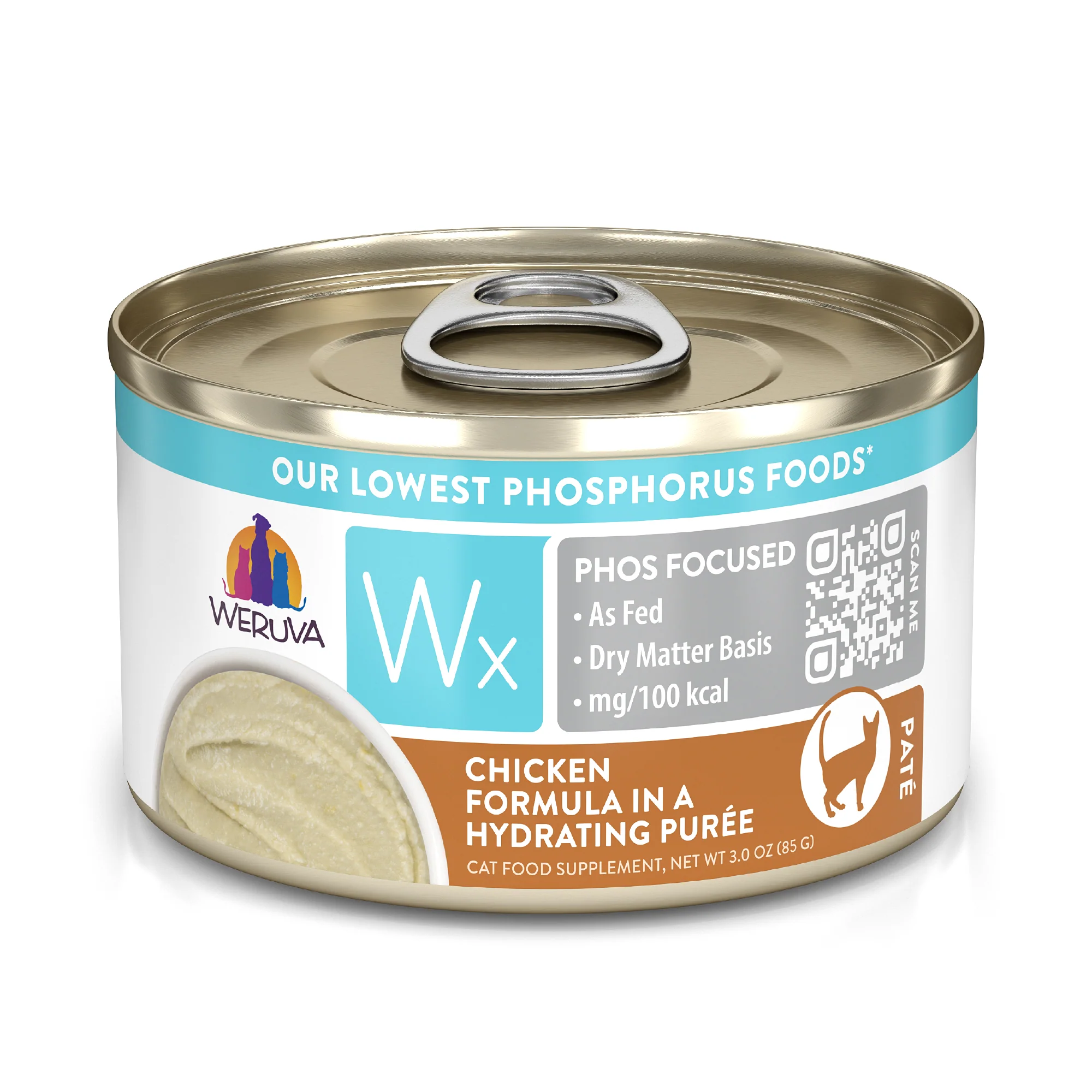 Weruva Wx Phos Focused 3oz Canned Cat food Chicken Puree - Image 1