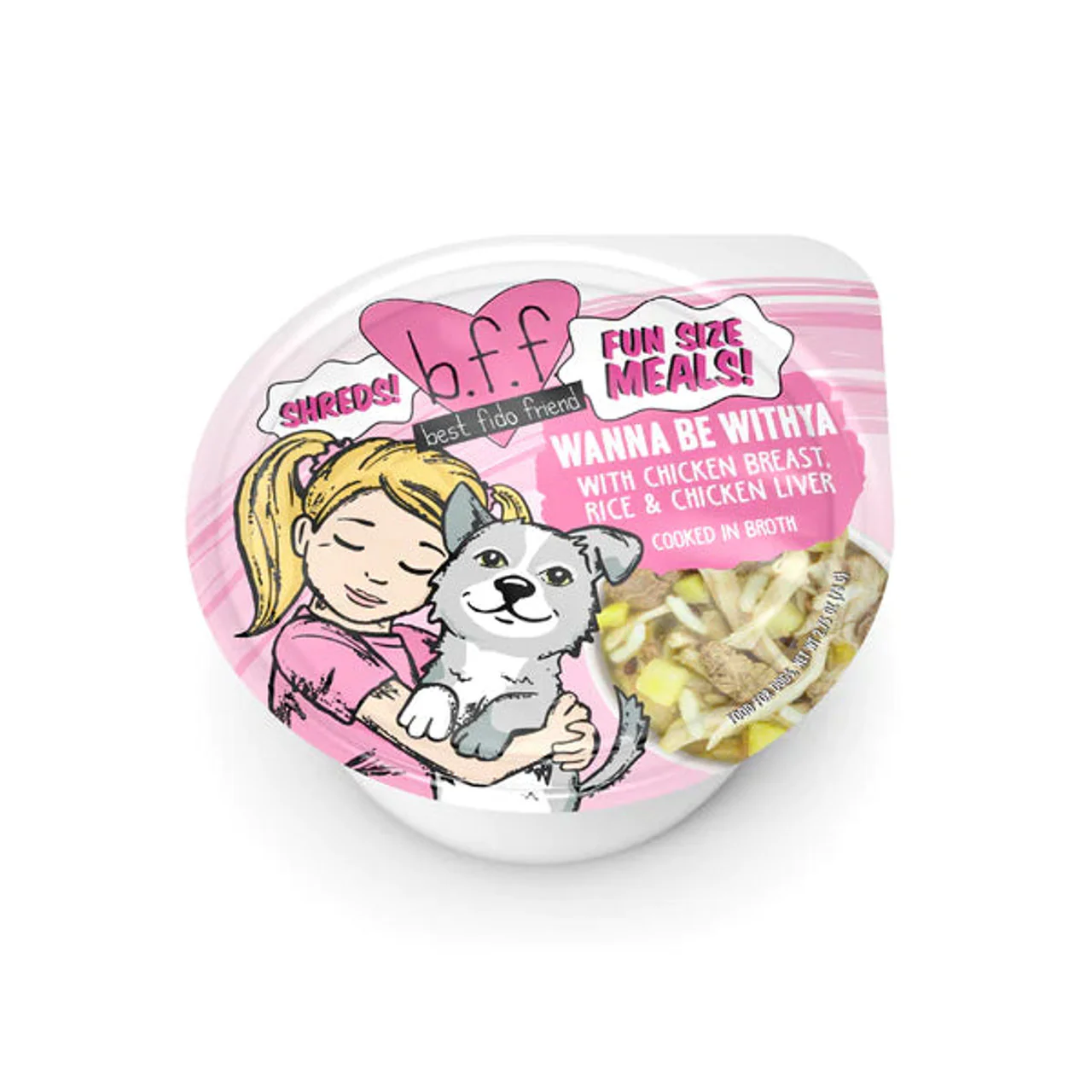 BFF Dog Wanna Be Withya Chicken Rice & Chicken Liver Cup 2.7Oz - Image 1