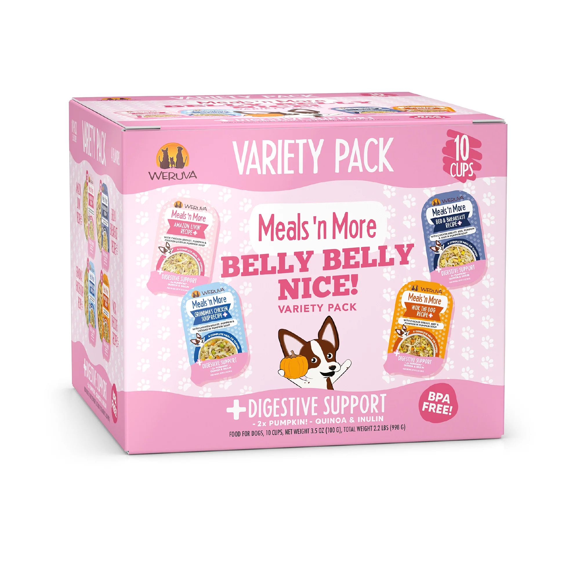 Weruva Classic Meals N More 3.5oz Cup Dog Food Variety 10 Pack Belly Belly Nice! - Image 1