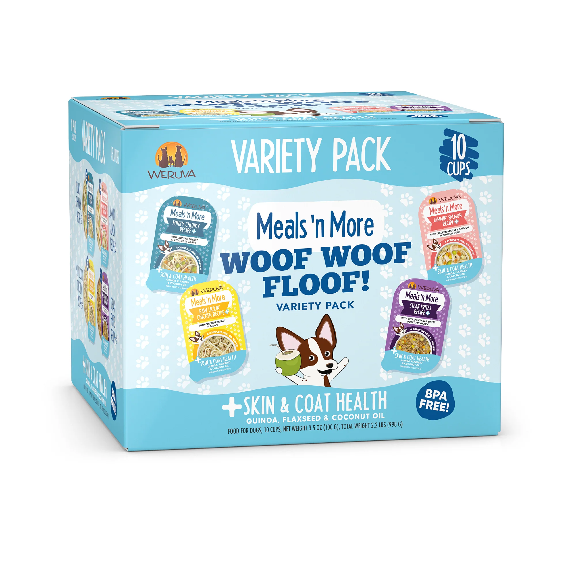 Weruva Classic Meals N More 3.5oz Cup Dog Food Variety 10 Pack Woof Woof Floof! - Image 1