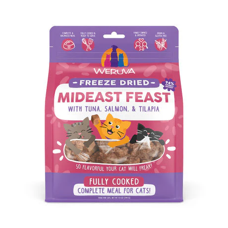 Weruva Cat Freeze Dried Mideast Feast - Tuna, Salmon & Tilapia - 7oz Dry Food - Image 1