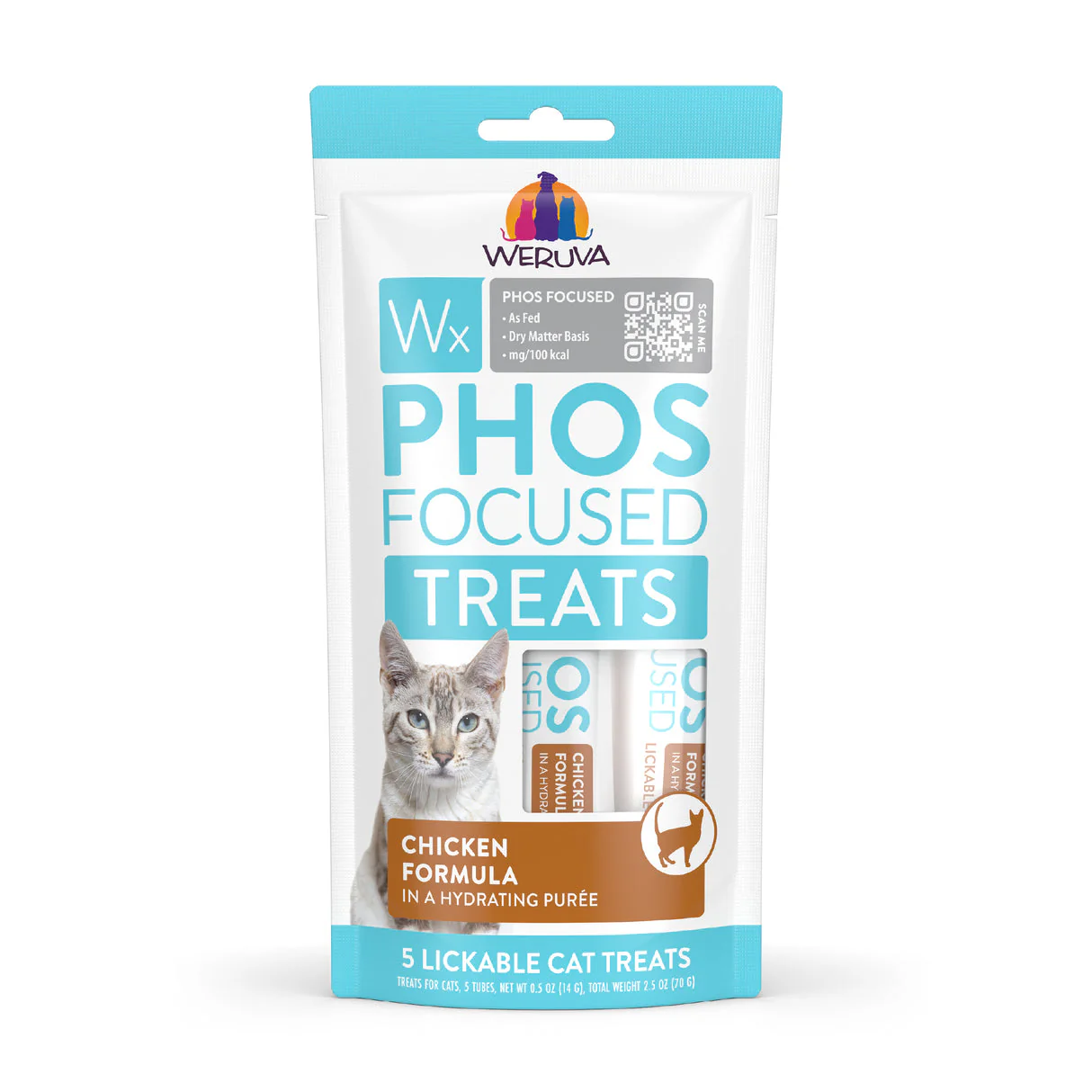 Weruva Wx Phos Focused Lickable Chicken Cat Treat .5oz 5pk - Image 1