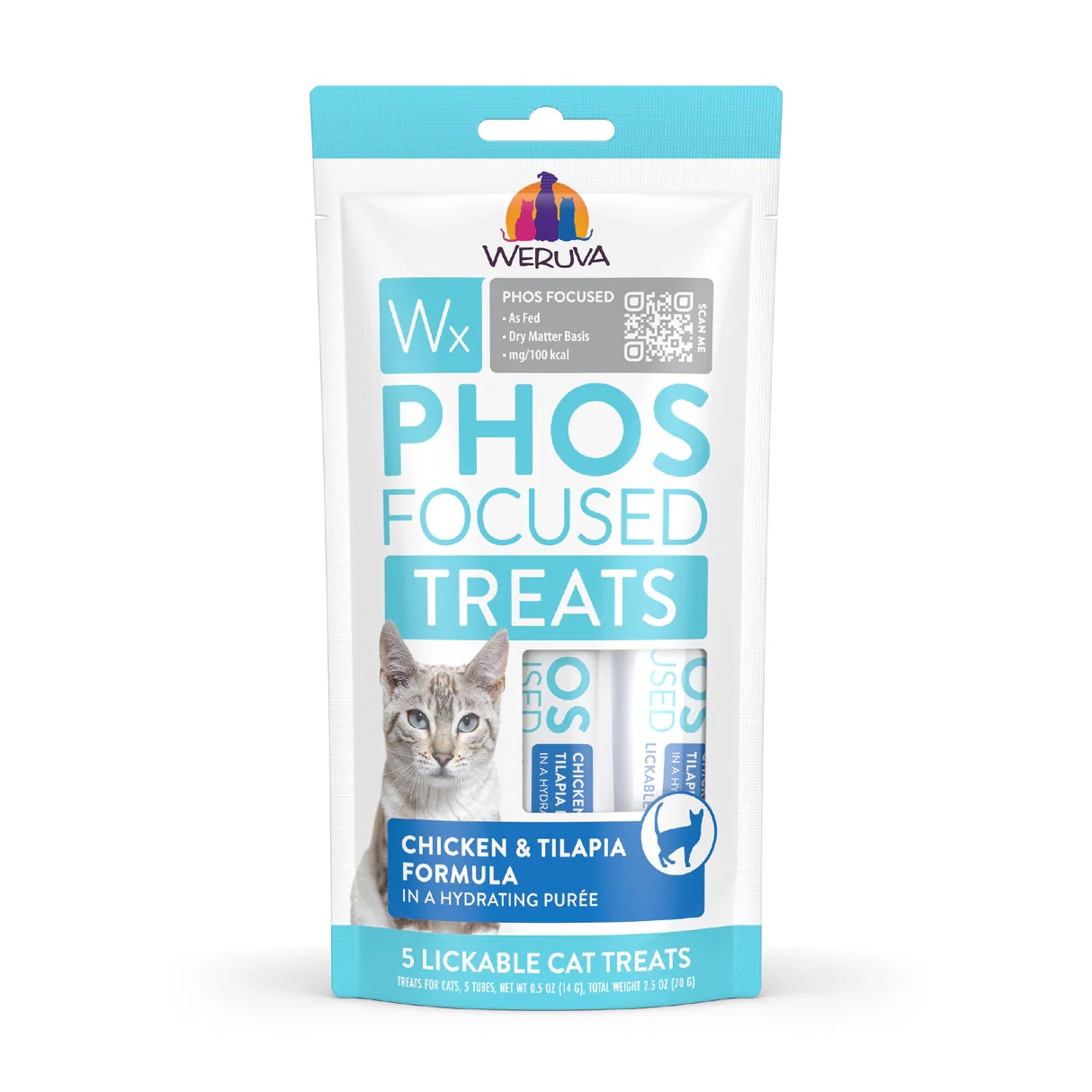 Weruva Wx Phos Focused Lickable Chicken & Tilapia Cat Treat .5oz 5pk - Image 1