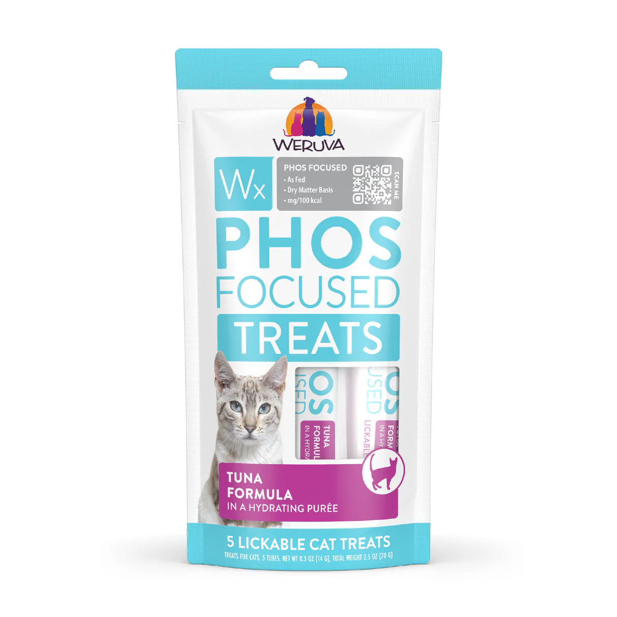 Weruva Wx Phos Focused Lickable Tuna Cat Treat .5oz 5pk - Image 1
