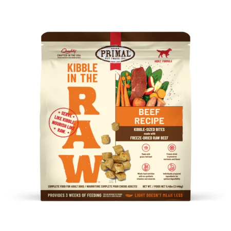 Primal Dog Food Freeze Dried Kibble in the Raw Beef 5.4lb - Image 1