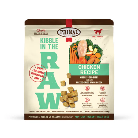 Primal Dog Food Freeze Dried Kibble in the Raw Chicken 5.4lb - Image 1