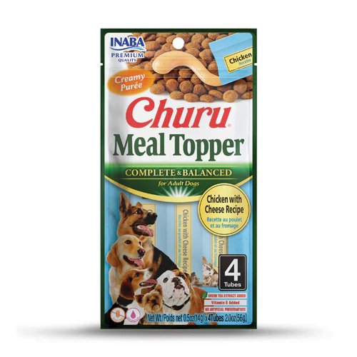 INABA Churu Dog Meal Topper - Chicken with Cheese 2oz 4pk - Image 1