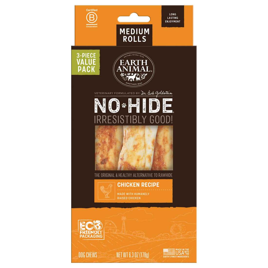 Earth Animal Dog Treat No Hide Rolls Value Box Small Chicken 3 Pk - Image 1