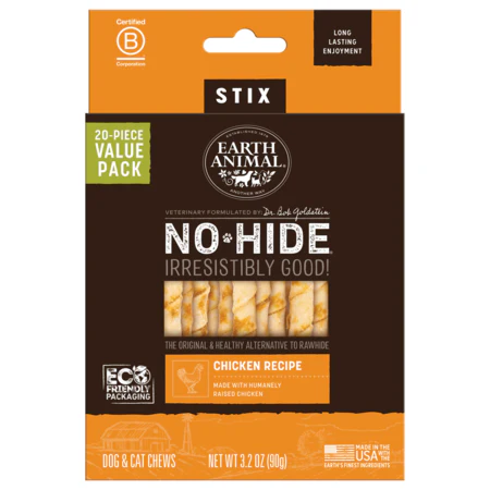 Earth Animal Dog Treat No Hide Stix Value Box Chicken 20 Pk - Image 1